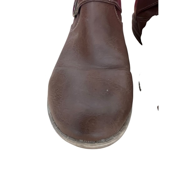 American Rag Acale Midcalf Brown Boots Women's 9M Straps & Buckles Pull On - Picture 6 of 15
